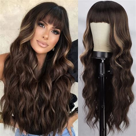 Long Chocolate Brown Wavy Wig With Bands Super X Studio