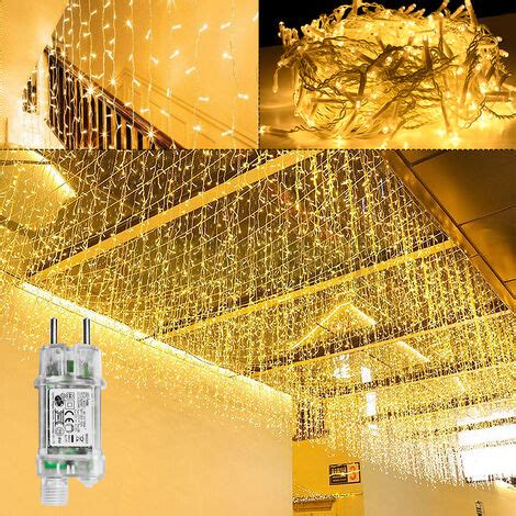 Froadp 10m Rideau Lumineux LED Chaîne de Pluie Transparente 8 Modes d