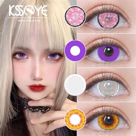 KSSEYE 1 Pair New Cosplay Color Contact Lenses For Eyes Green Purple