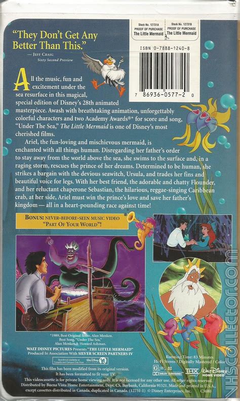 The Little Mermaid Vhs Poster 1998