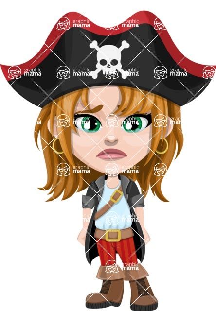 Cute Girl Pirate Cartoon