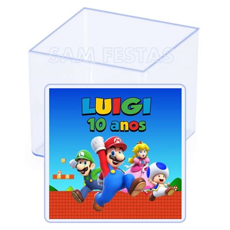 Caixa de Acrílico 5x5 Mario Bros Personalizada Elo7