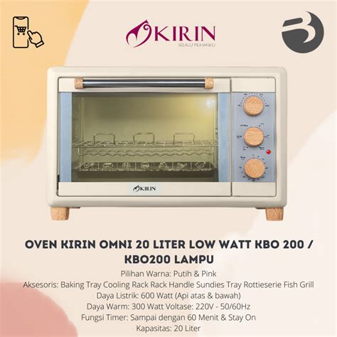 Kirin OMNI 20 LITER LOW WATT OVEN KBO 200 KBO200 Lamp Shopee Malaysia