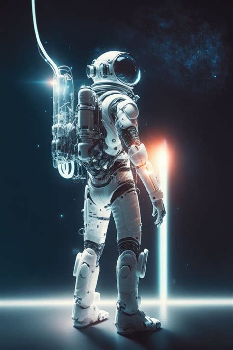 Astronaut In Space Suit Science Fiction Art Stock Illustration