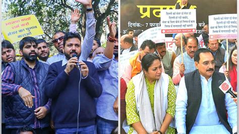 Protest Vs Protest Aap Bjp Showdown Continues As Both Parities Hit The