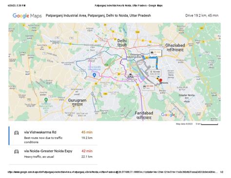 Patparganj Industrial Area To Noida, Uttar Pradesh - Google Maps | PDF