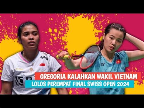 Yes Gregoria Amankan Perempat Final Swiss Open Tumbangkan Wakil