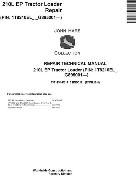 John Deere L Ep Tractor Loader Repair Technical Manual Tm X