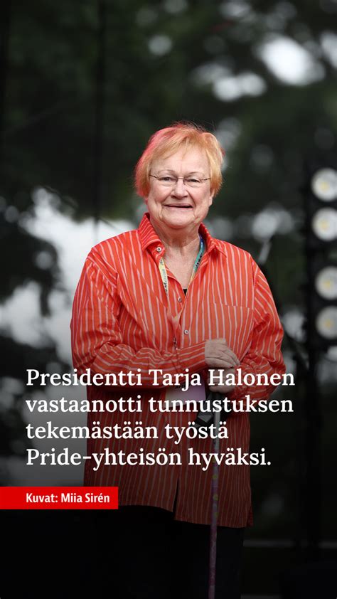 Presidentti Tarja Halonen Vastaanotti Tunnustuksen Tekem St N Ty St