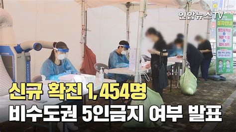 신규 확진 1454명비수도권 5인금지 여부 발표 연합뉴스tv Yonhapnewstv Youtube