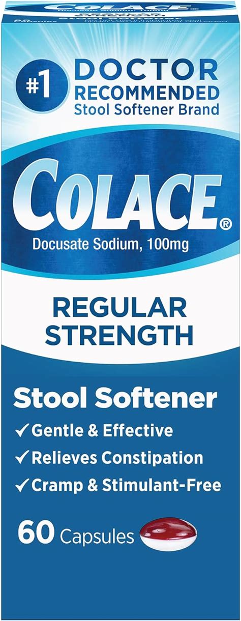 Colace Regular Strength Stool Softener 100 Mg Capsules 60