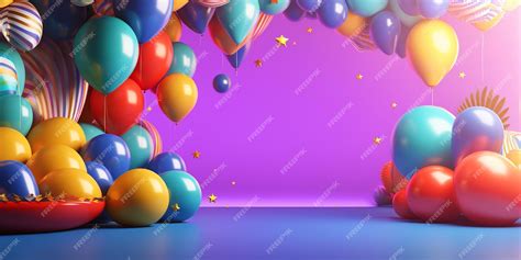 Premium AI Image | A purple background with a bunch of balloons.