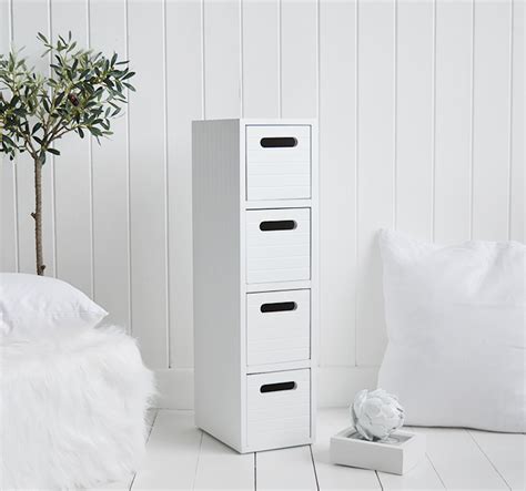 Dorset Very Narrow Slim White Bedside Table Cm Wide The White