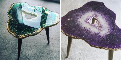 Artist Mrs Colorberry Creates Glistening Resin Tables Designed To Look