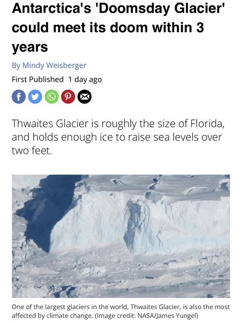 Antarcticas Doomsday Glacier Could Will Meet Its Doom Within 3