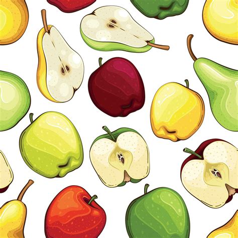 Colorful Seamless Pattern With Fresh Fruits Seamless Pattern With