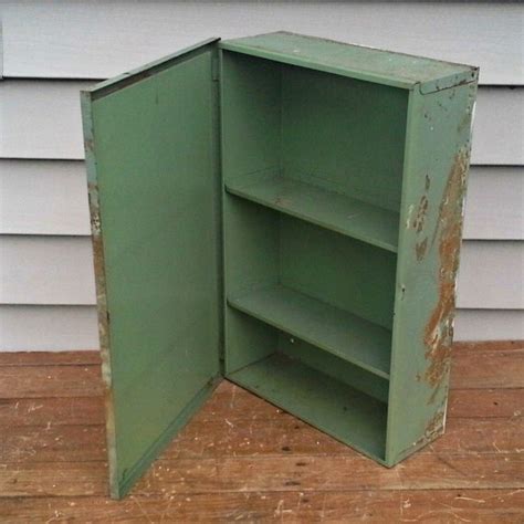 Vintage Antique Shelf Metal Mirrored Medicine Cabinet