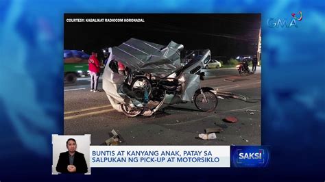 Buntis At Kanyang Anak Patay Sa Salpukan Ng Pick Up At Motorsiklo