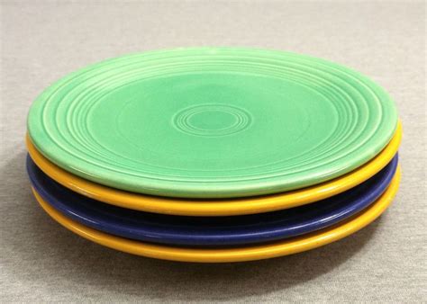 Set of 4 Vintage Fiesta 9 1/2" Lunch Plates in Original Colors - Fiestaware $17.50 | Vintage ...