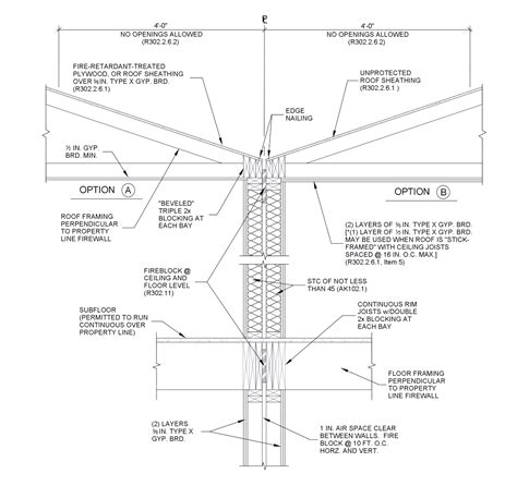 One Two Story Framing Detail Firewall