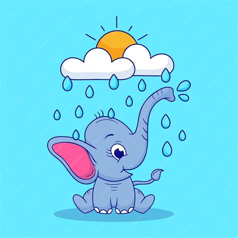 Premium Vector | Baby elephant, cute baby elephant cartoon