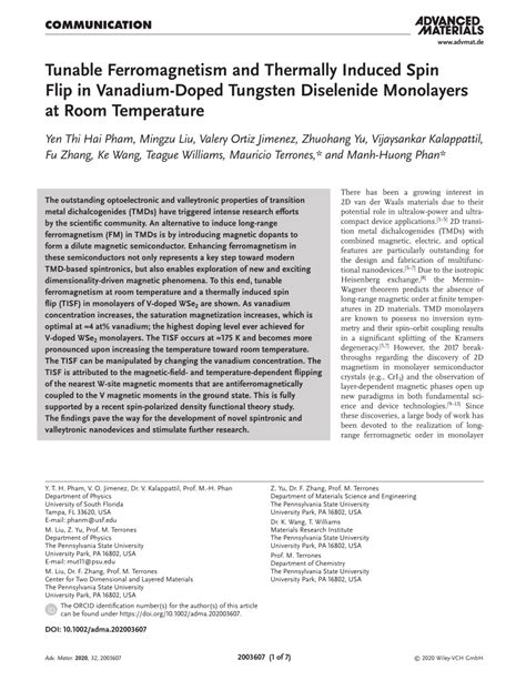 Tunable Ferromagnetism And Thermally Induced Spin Flip In Vanadium