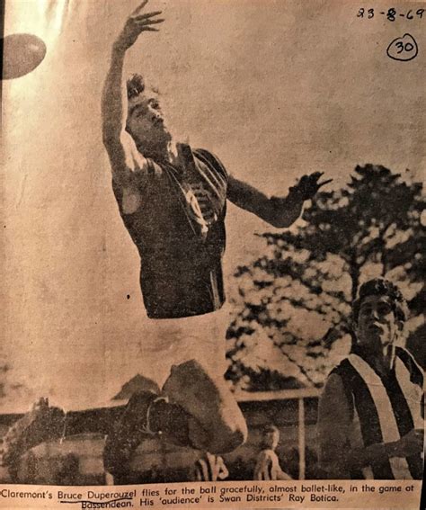 23 August 1969 Claremonts Bruce Duperouzel Flies For The Ball At