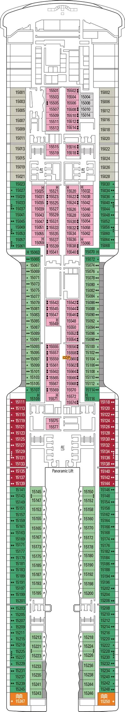 MSC World Europa Deck 15 deck 15 plan | Cruisedeckplans.com