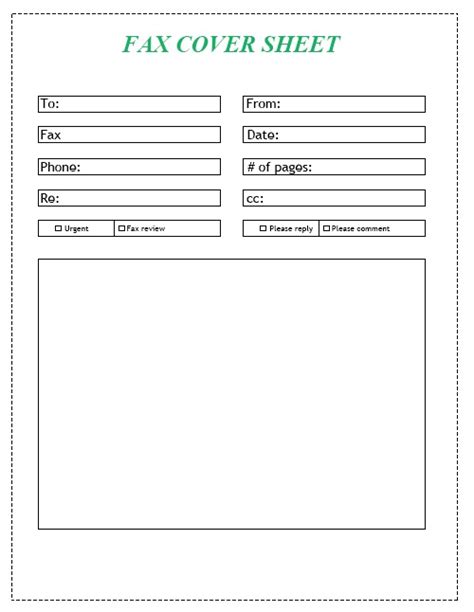 Free Generic Fax Cover Sheet Letter Template In Pdf