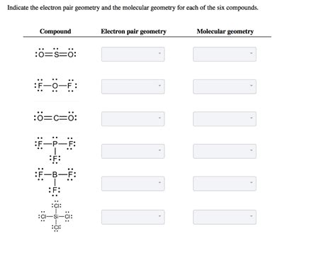 Solved Indicate the electron pair geometry and the molecular | Chegg.com