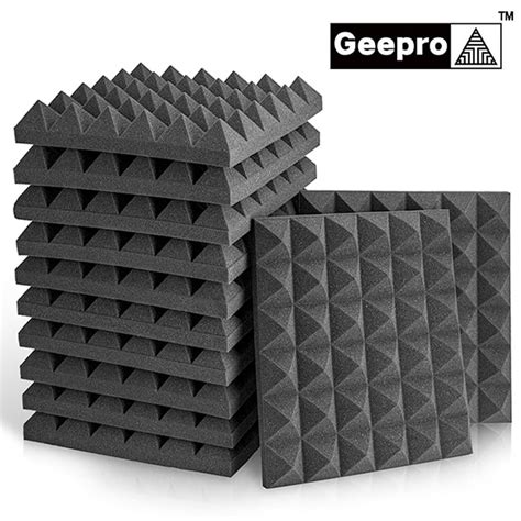 Geepro 8 Pcs Set Soundproofing Foam Studio Acoustic Panels Pyramid