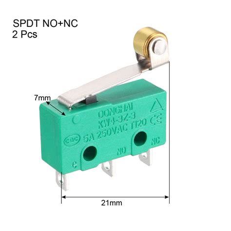 Uxcell 3PCS KW4 3Z 3 Micro Limit Switch SPDT NO NC 3 Terminals