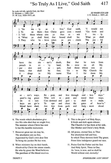 Evangelical Lutheran Hymnary So Truly As I Live God Saith