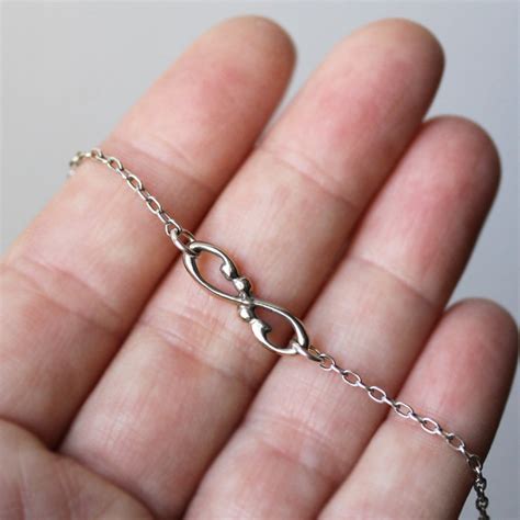 Silver Infinity Necklace Sterling Silver Infinity Charm Etsy