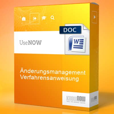 Änderungsmanagement Verfahrensanweisung Know NOW Vorlagen