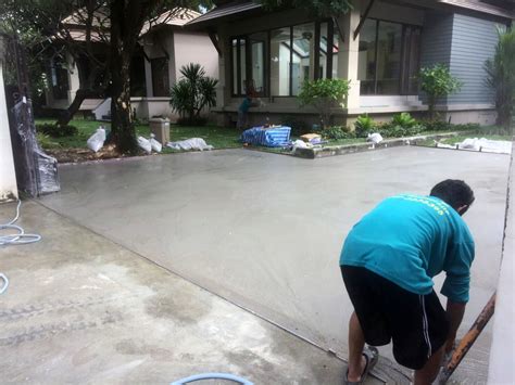 Stamped Concrete Driveway In Thailand - Thai Home Design