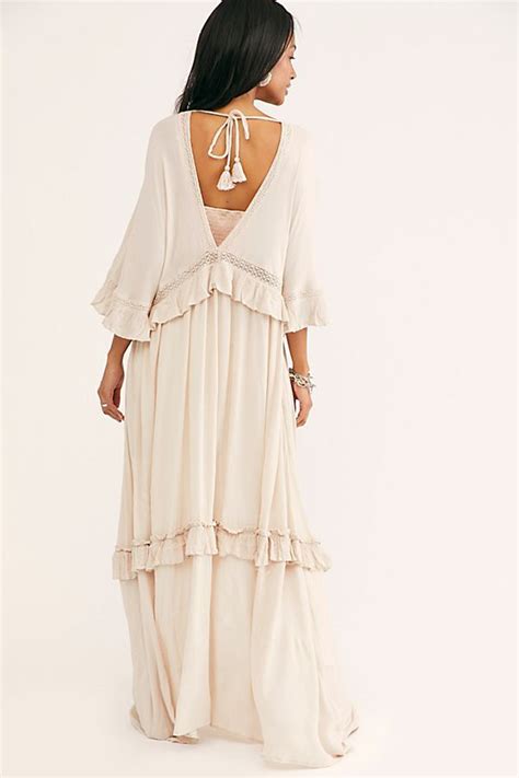 Boho White Cream Maxi Dress Maxi Dress Neutral Maxi Dresses