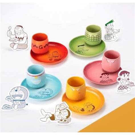 Jual Set Gelas Mug Cangkir Dan Piring Sajian Le Creuset Doraemon