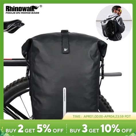 Rhinowalk Grande Capacidade Imperme Vel Bicicleta Pannier Saco Rack