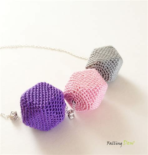 Geometric Crochet Beads Necklace Silver Plated Chain Summer Fashion Gift for Her Street Fashion ...