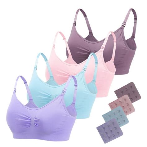 Valcatch 4 Pack Women Wirefree Nursing Bra Padded Seamless Maternity