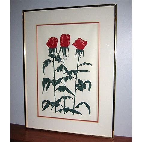 Henry Evans Signed Original Print Rose Framed By Greensagedotcom