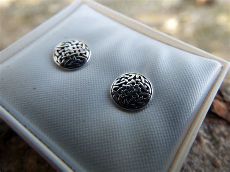 Sterling Silver Celtic Earrings Studs Handmade Jewelry