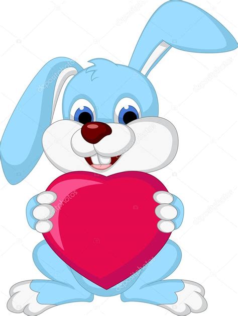 Rabbit Cartoon Holding Love Heart Stock Illustration By Starlight789