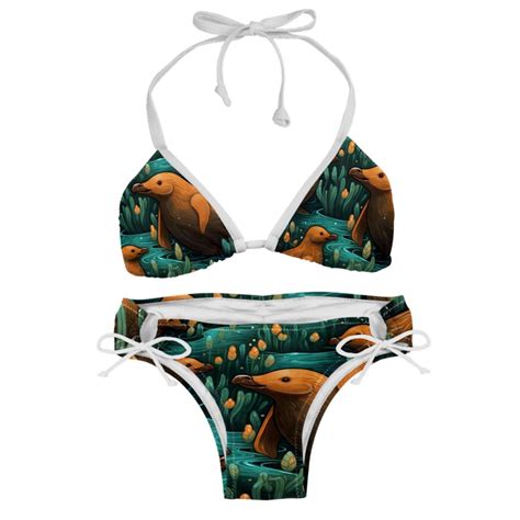 Platypus Swim Suit Bikini Set With Detachable Sponge Adjustable Strap