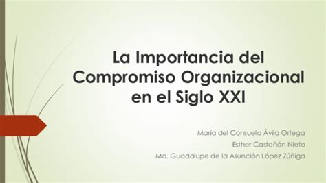 Pdf La Importancia Del Compromiso Organizacional En El Siglo Xxi