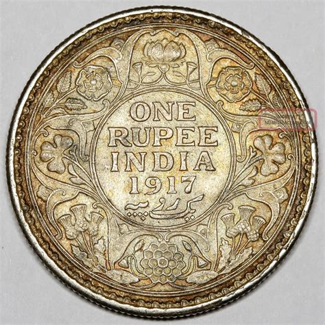 King George V India Silver One Rupee Rupee Coin