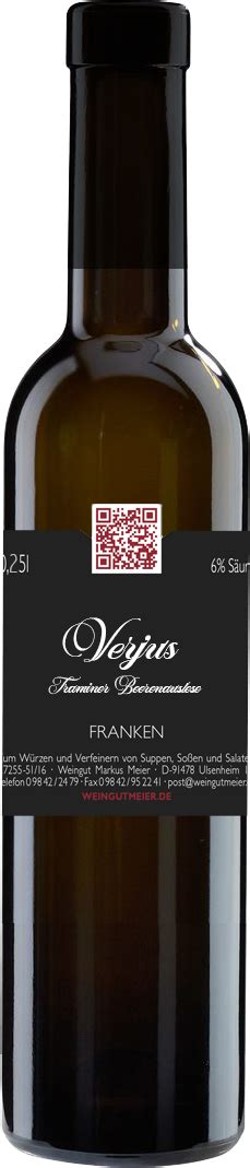 Verjus Aus Traminer Bio Weingut Markus Meier Wein