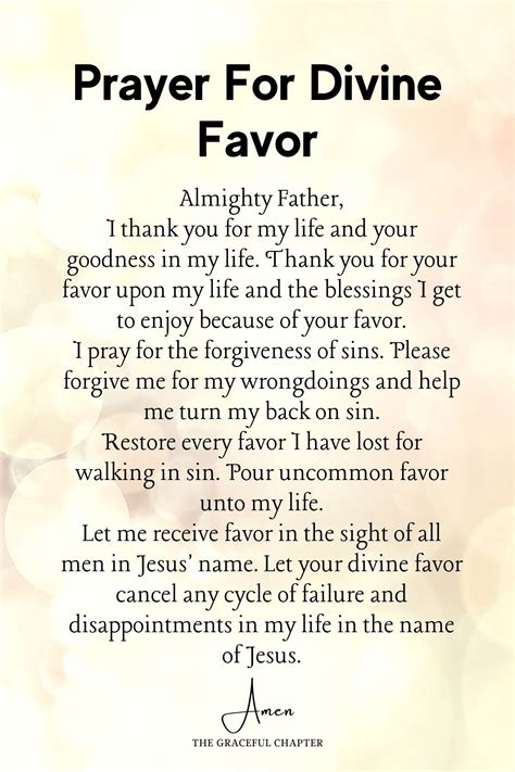 Unlocking Divine Blessings A Prayer For Favour And Grace