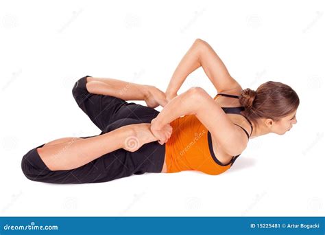 Woman Doing Frog Pose Yoga Exercise Stock Image Image Of Body Female